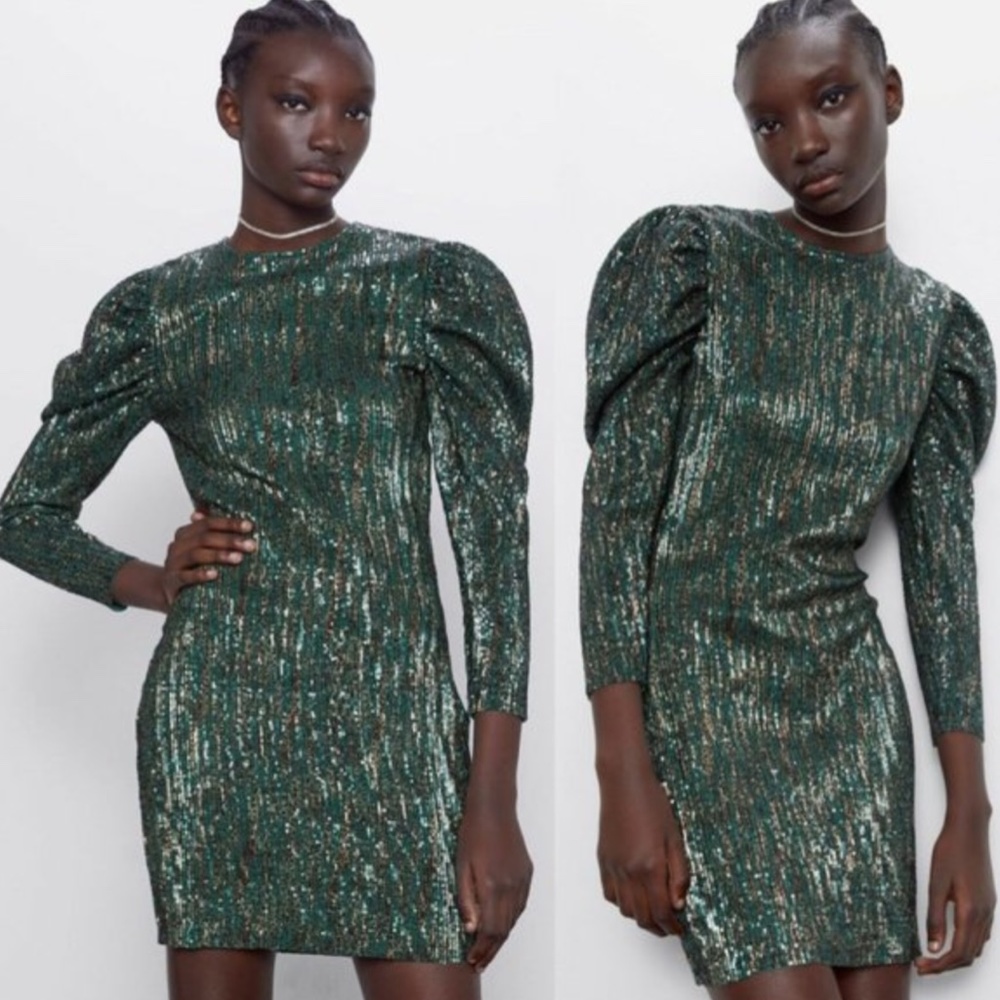Zara Green Sequin Dress